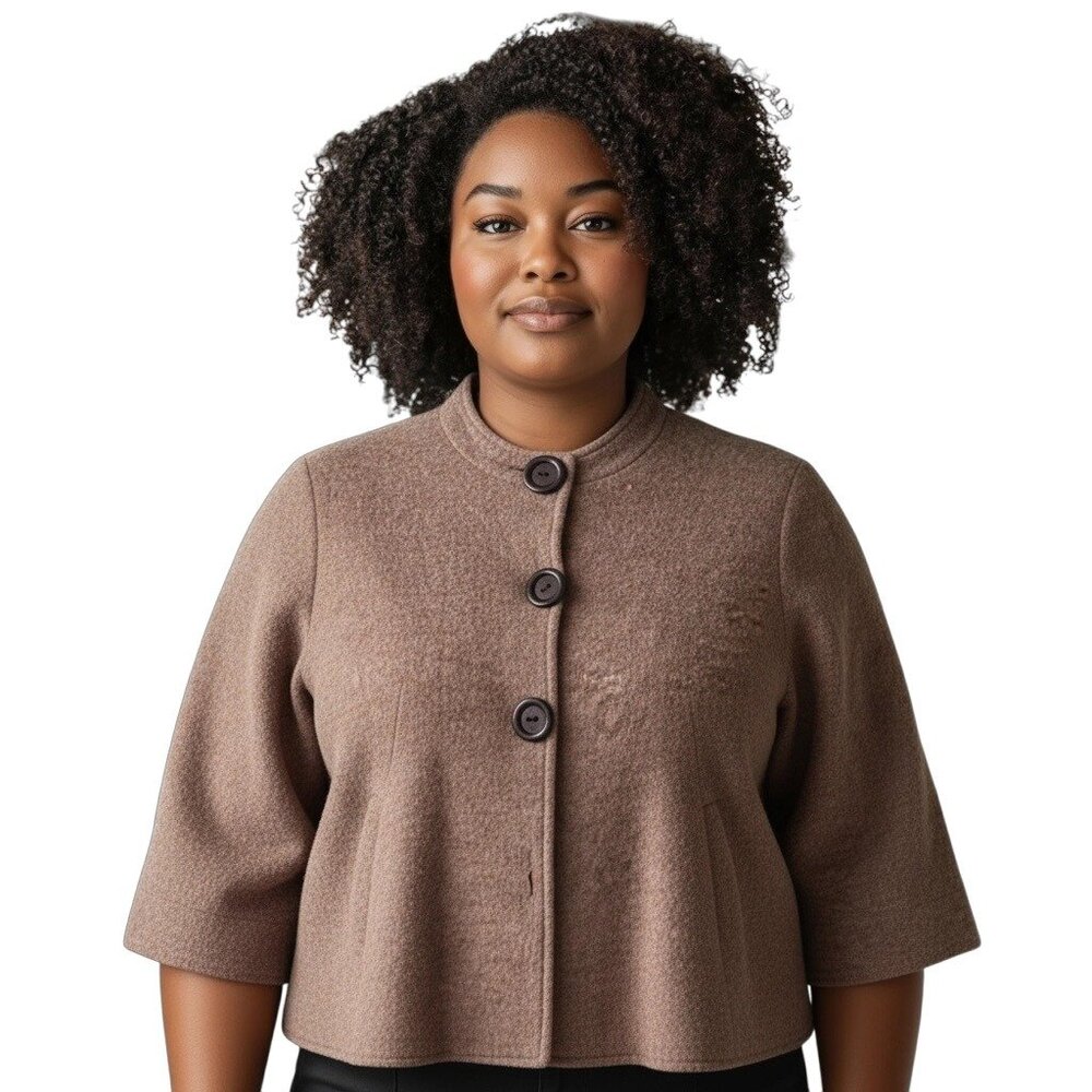 Ruby Rd. Womens Medium Wool Coat With Button Closure - Picture 2 of 11
